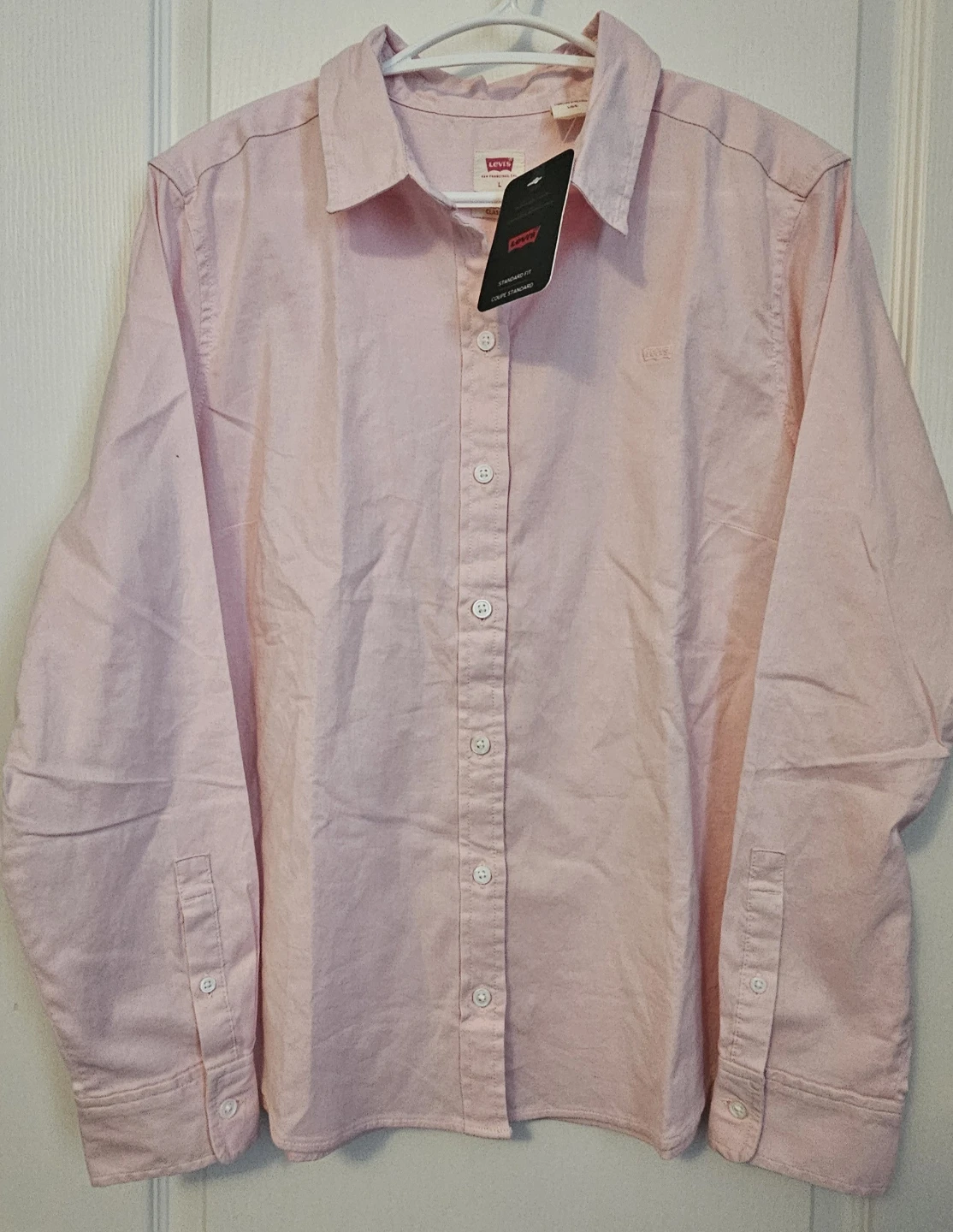 Levi's Pink Standard Fit Long Sleeve Button-Up Shirt - Size L