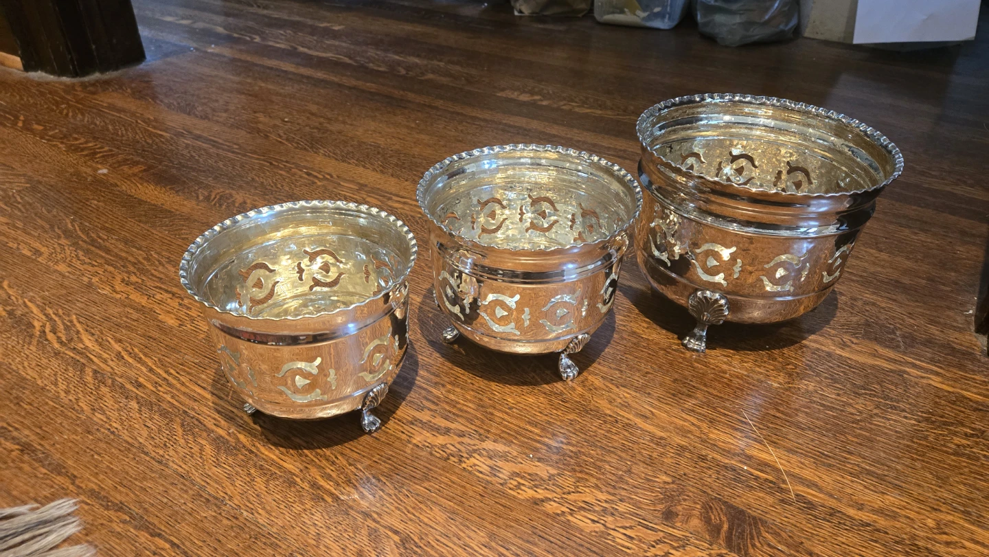 Vintage Mid-Century Italian Silver-Plated Nesting Pots - photo 3