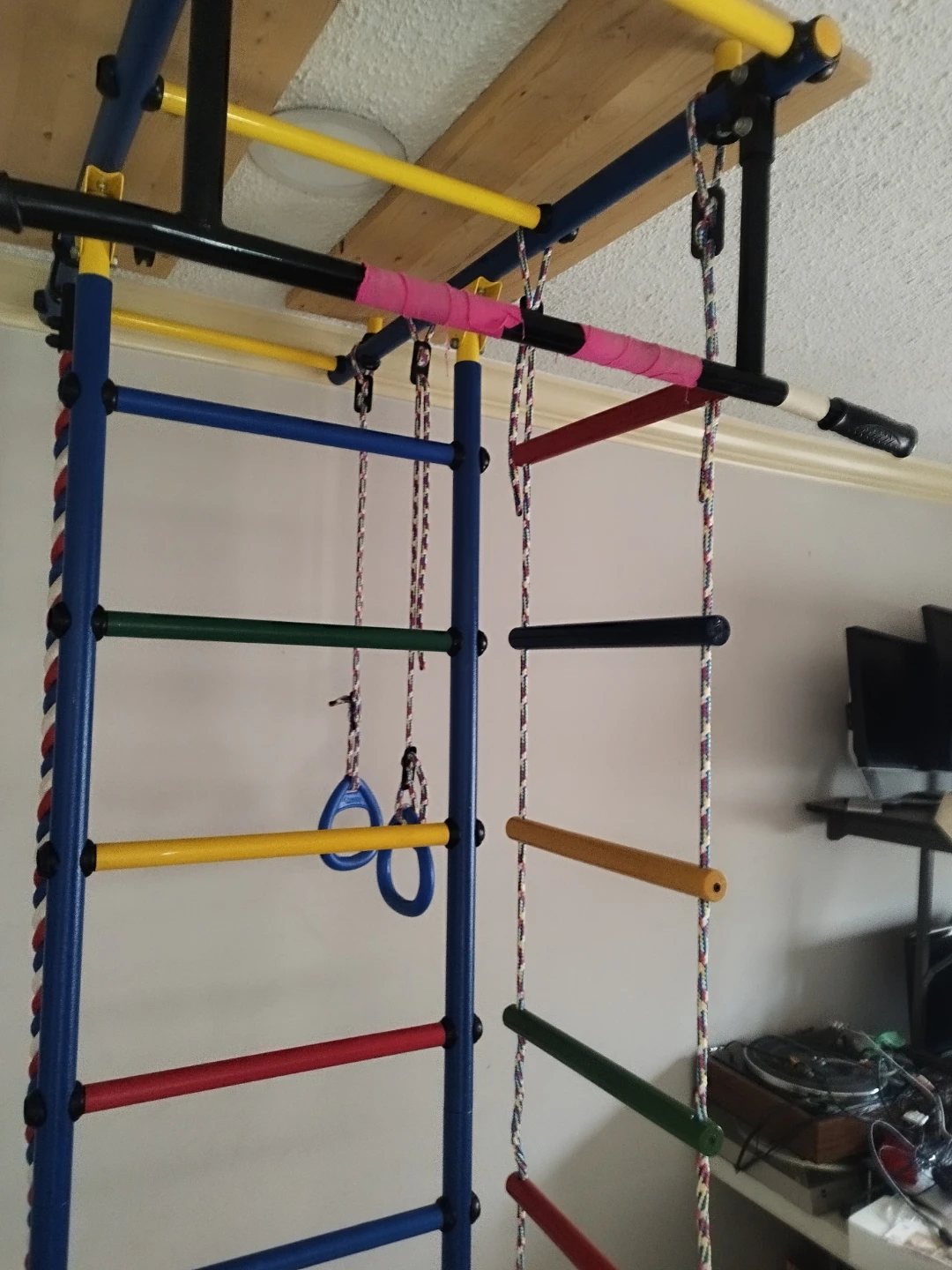 Kids Wall Mounted Gym Ladder with Accessories - photo 2