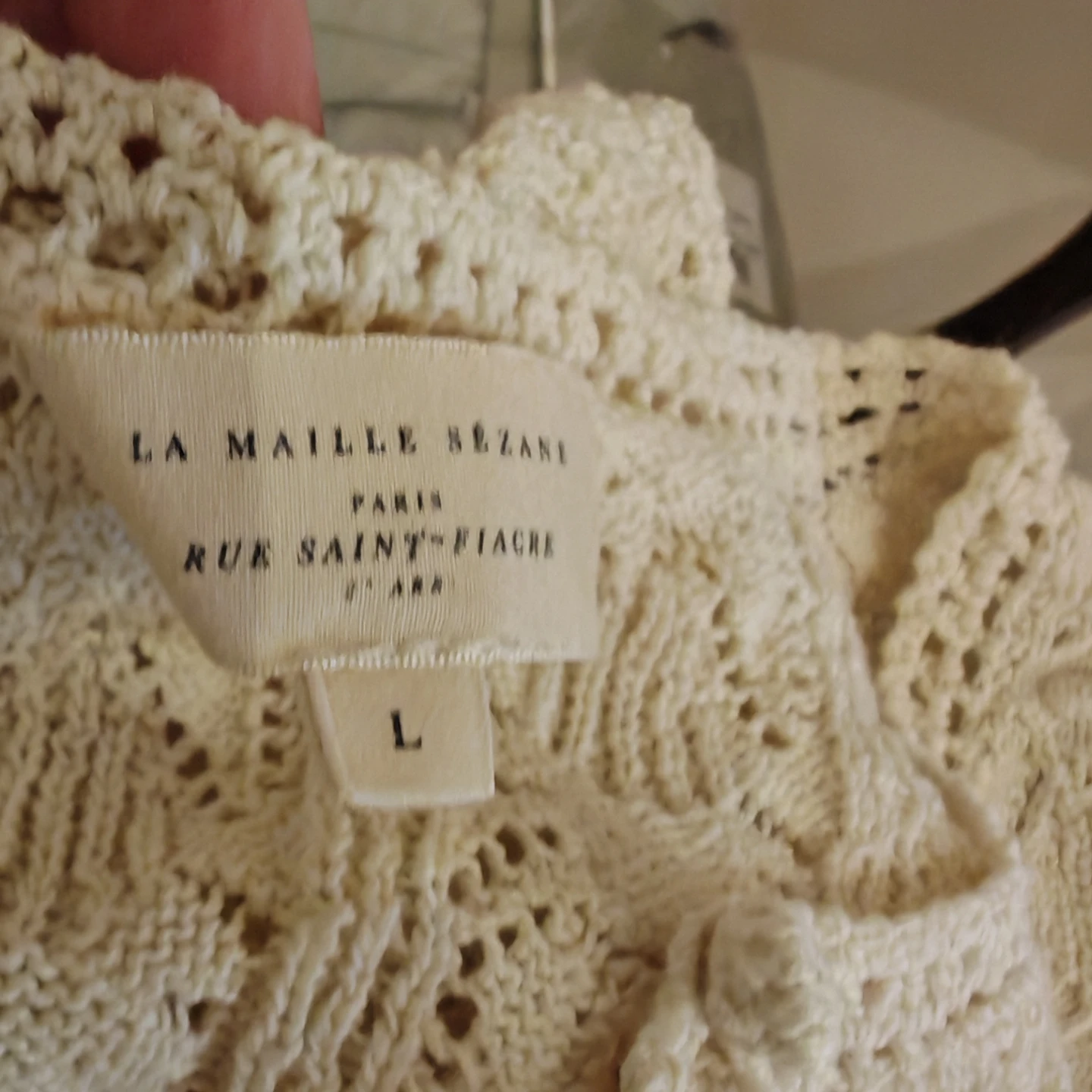 Sezane Milane Top in Ivory Cream Cottagecore Crochet Knit Top - photo 5