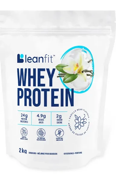 LeanFit Vanilla Bean Whey Protein Powder - 2kg