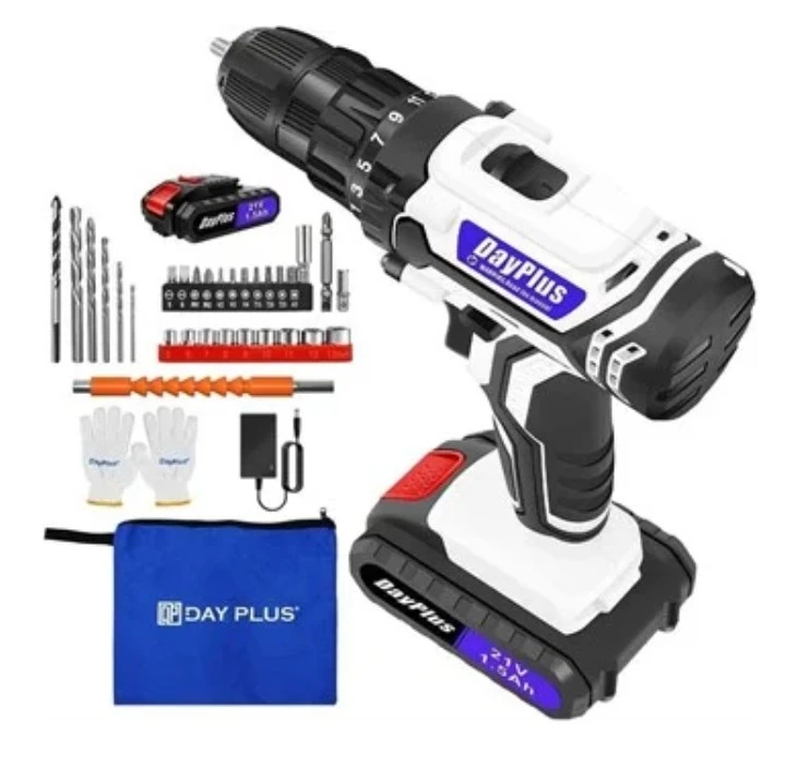 DayPlus 21V Cordless Drill Set with Accessories