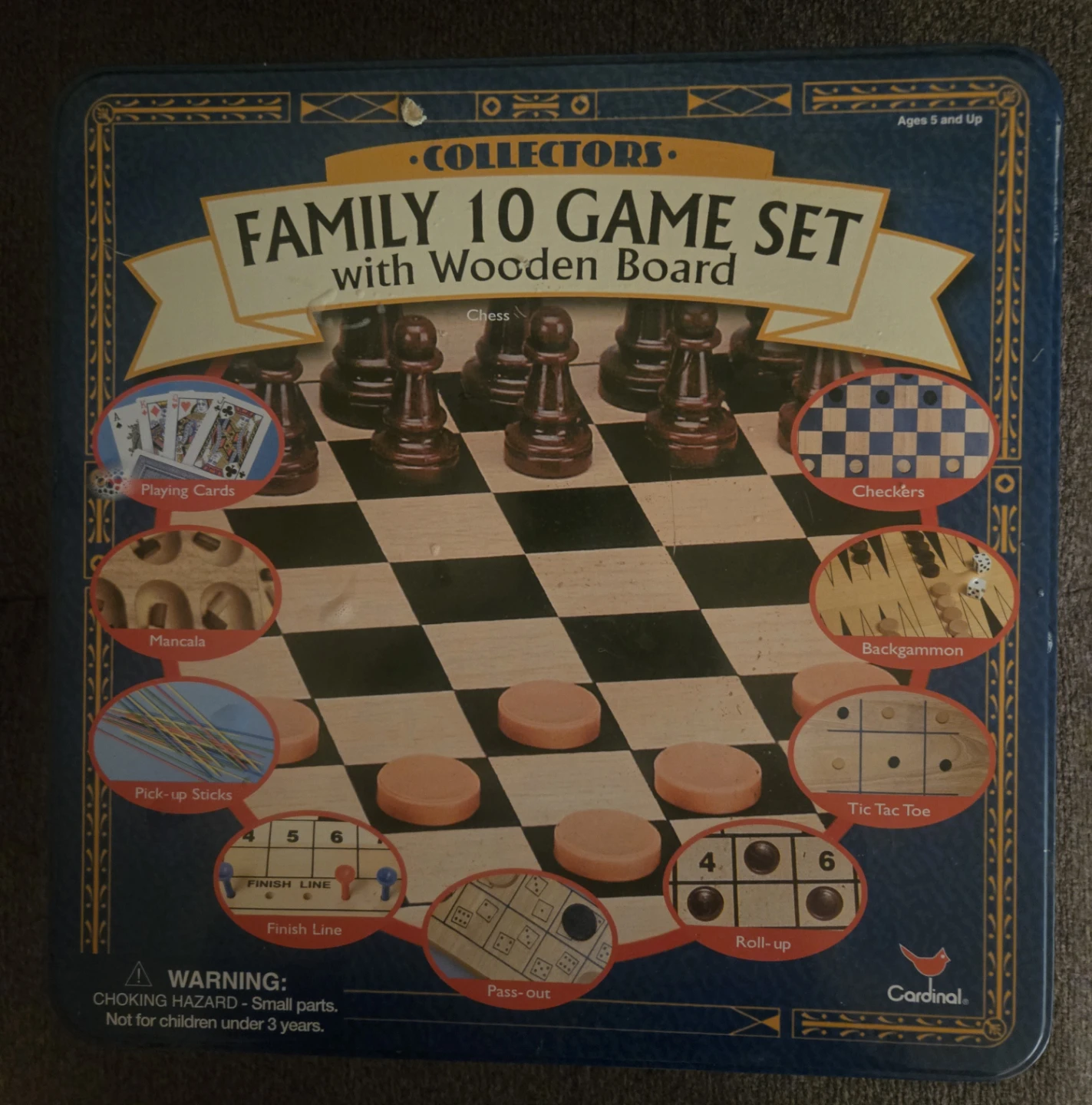 Collectors Family 10 Game Set with Wooden Board