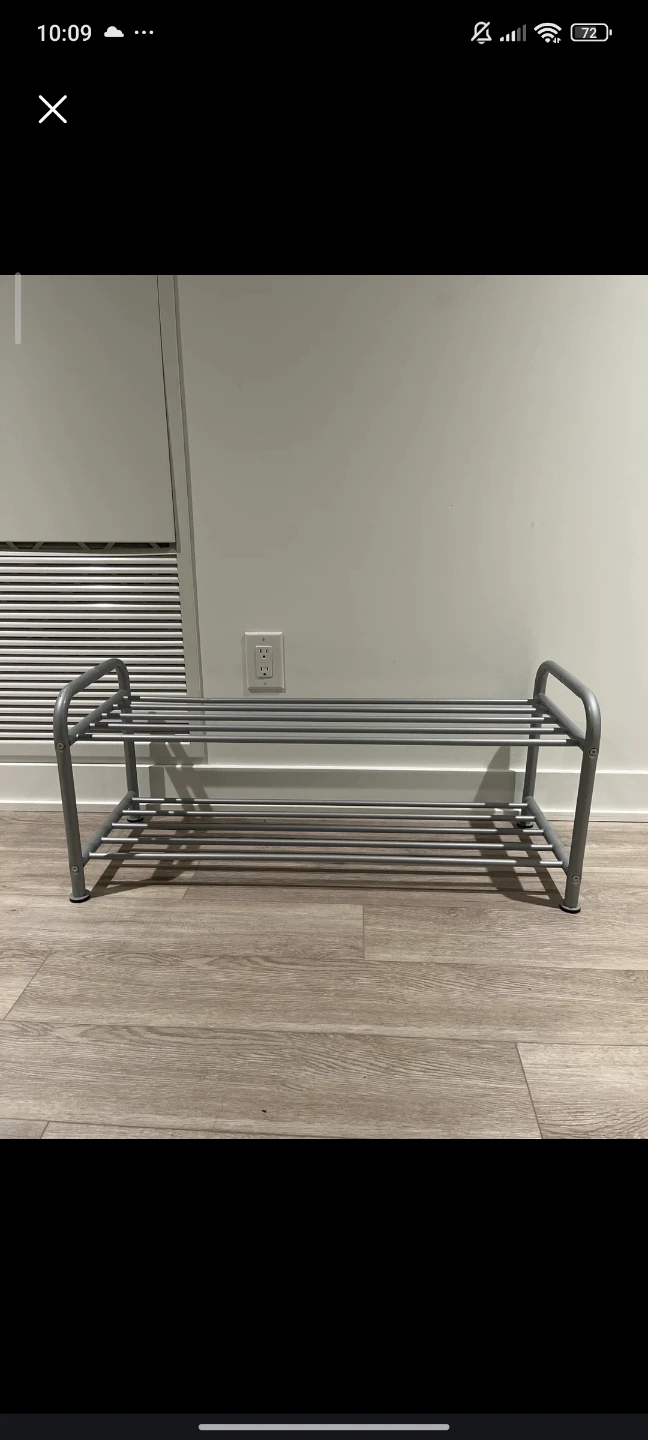 Silver 2-Tier Shoe Rack
