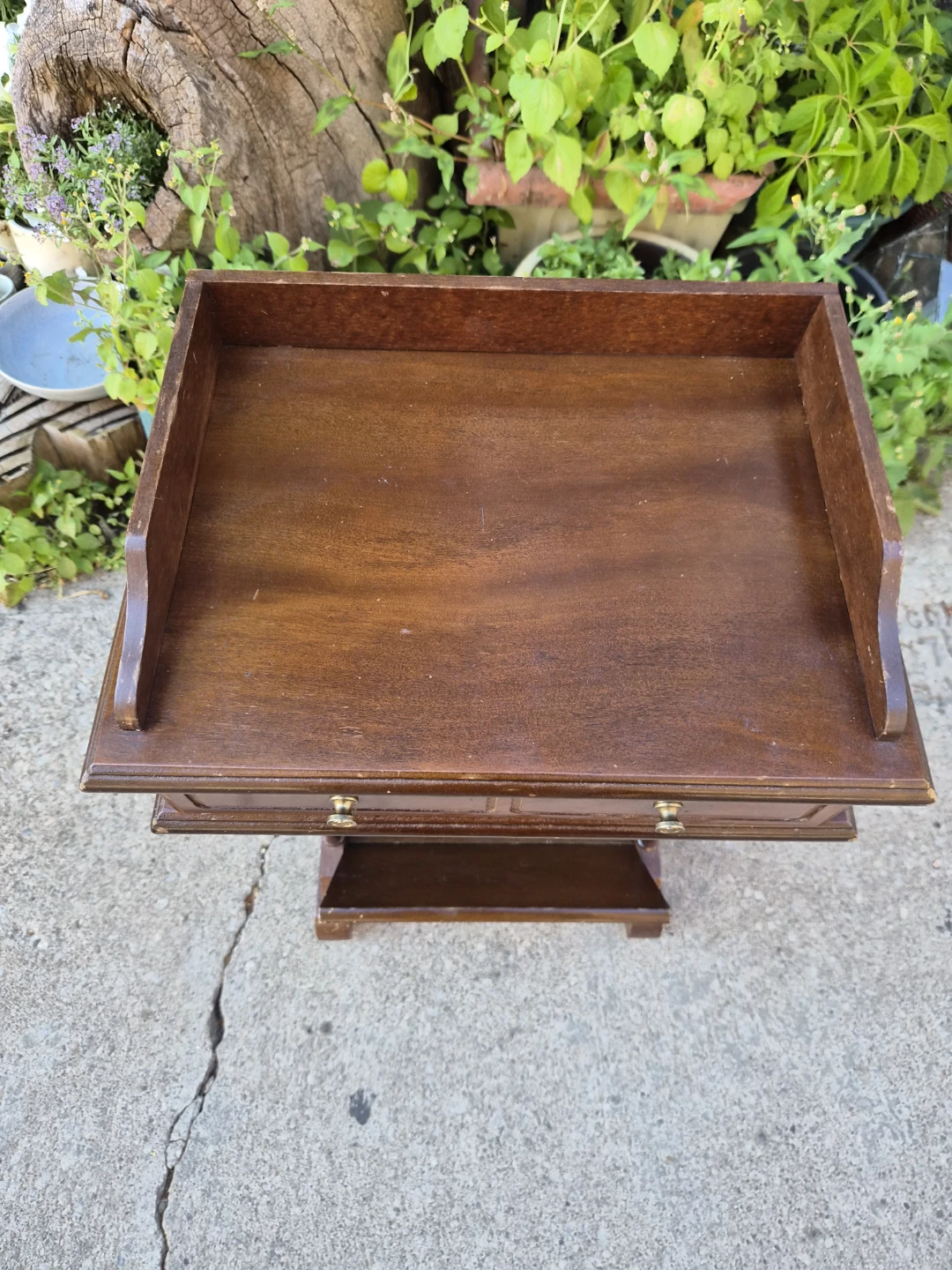 Wooden End Table with Drawer and Magazine Rack - photo 2