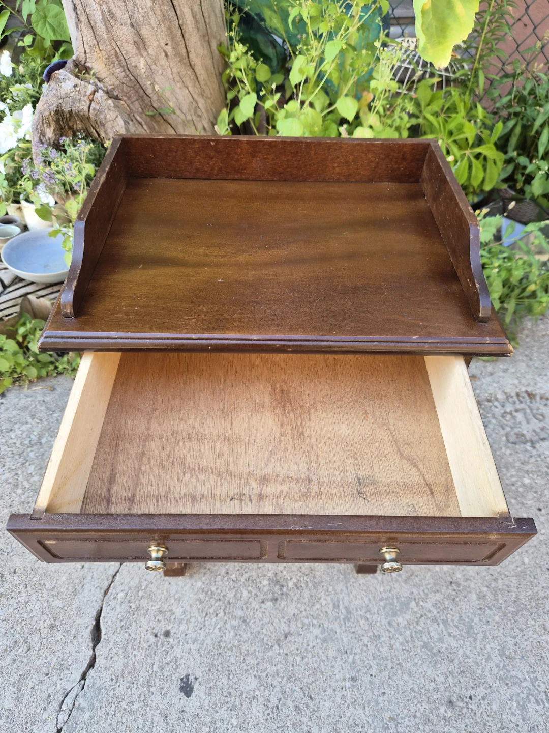 Wooden End Table with Drawer and Magazine Rack - photo 3