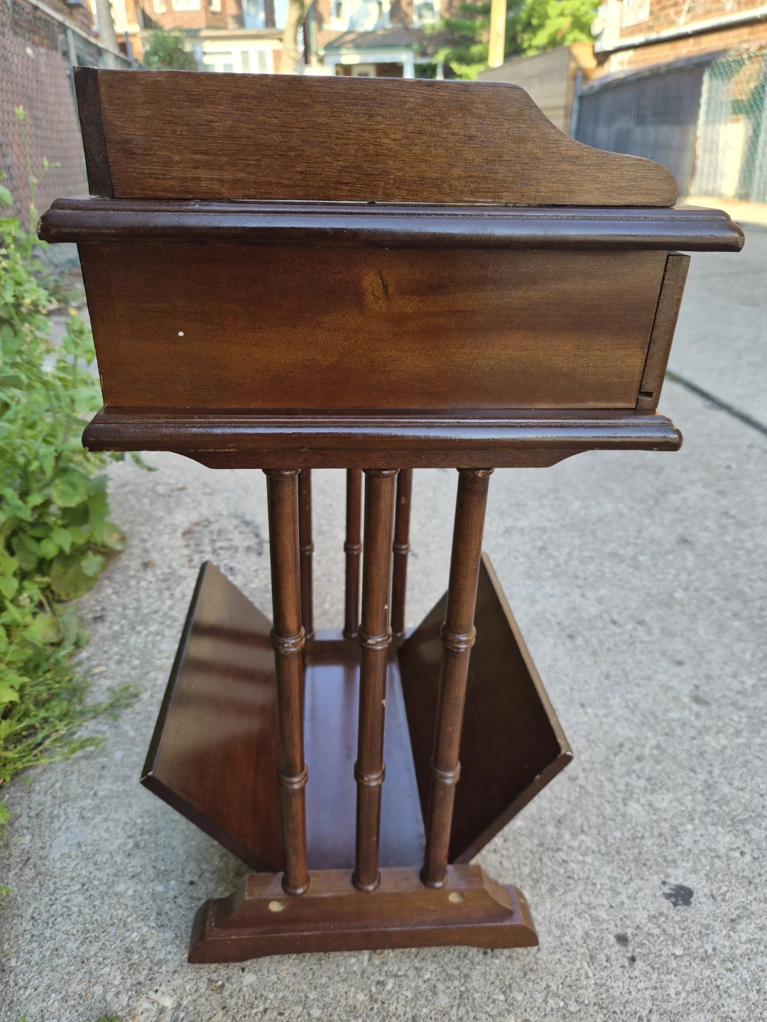 Wooden End Table with Drawer and Magazine Rack - photo 4