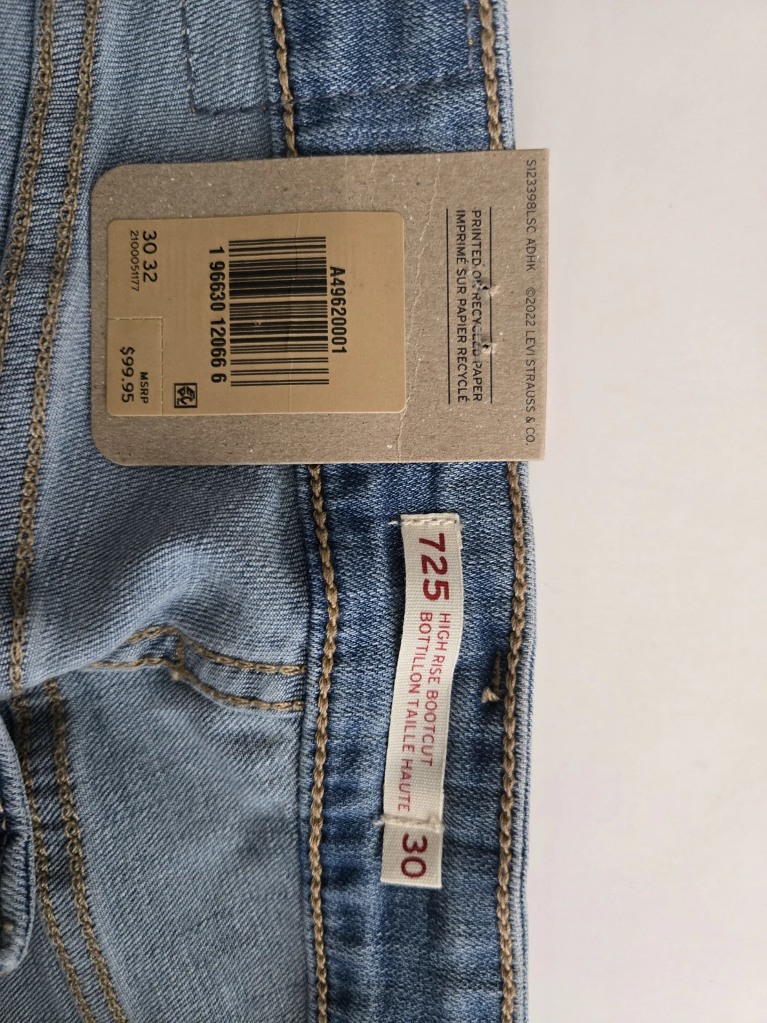Levi's 725 High Rise Bootcut Jeans Size 30x32 - Brand New - photo 2