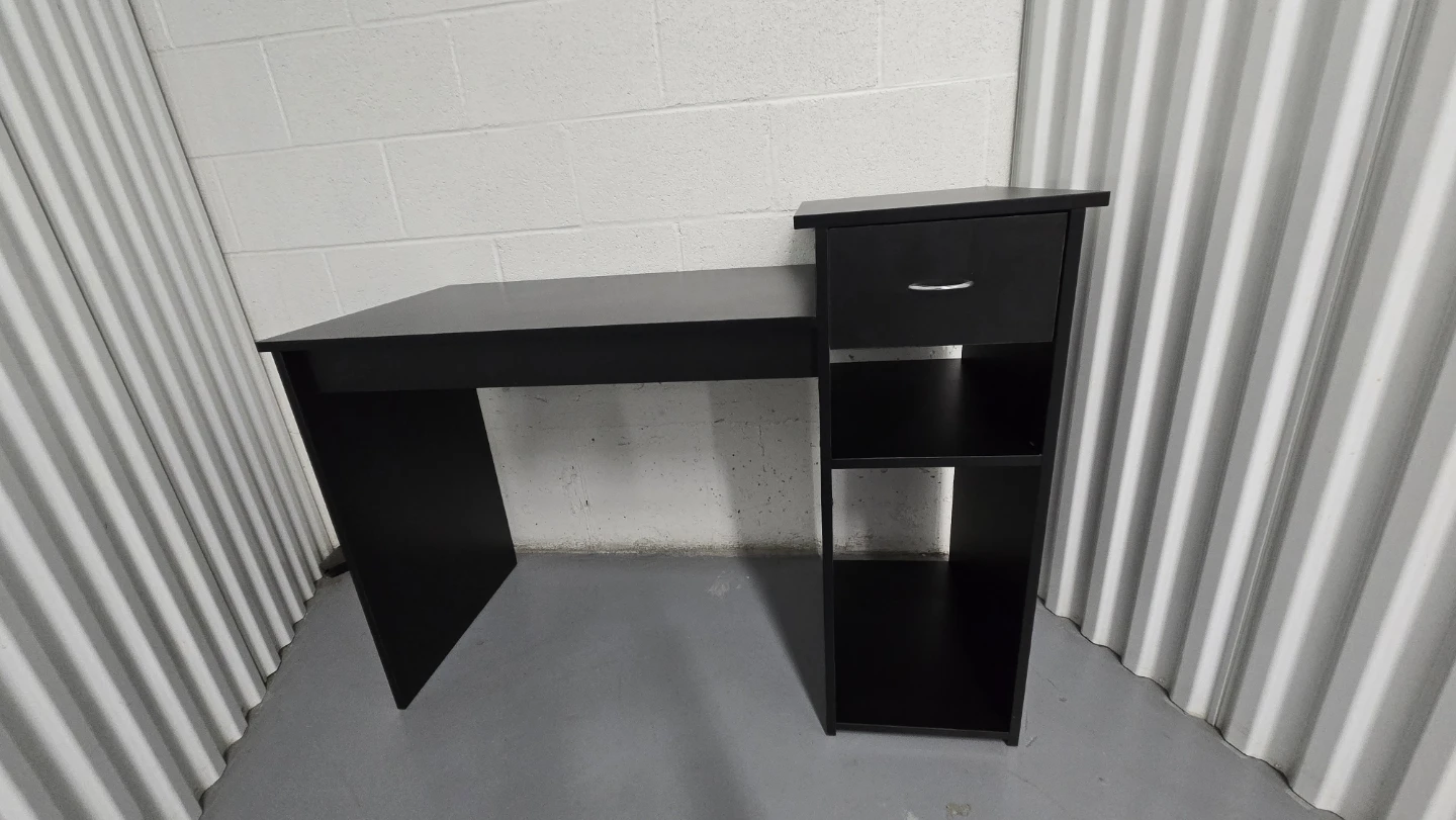 Black style design Desk with Drawer and Shelves