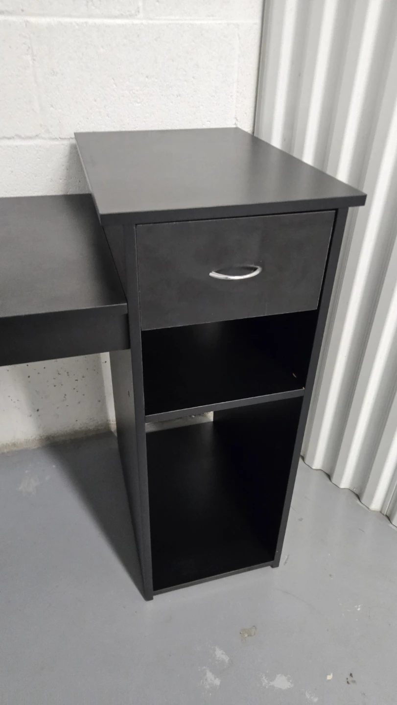 Black style design Desk with Drawer and Shelves - photo 2