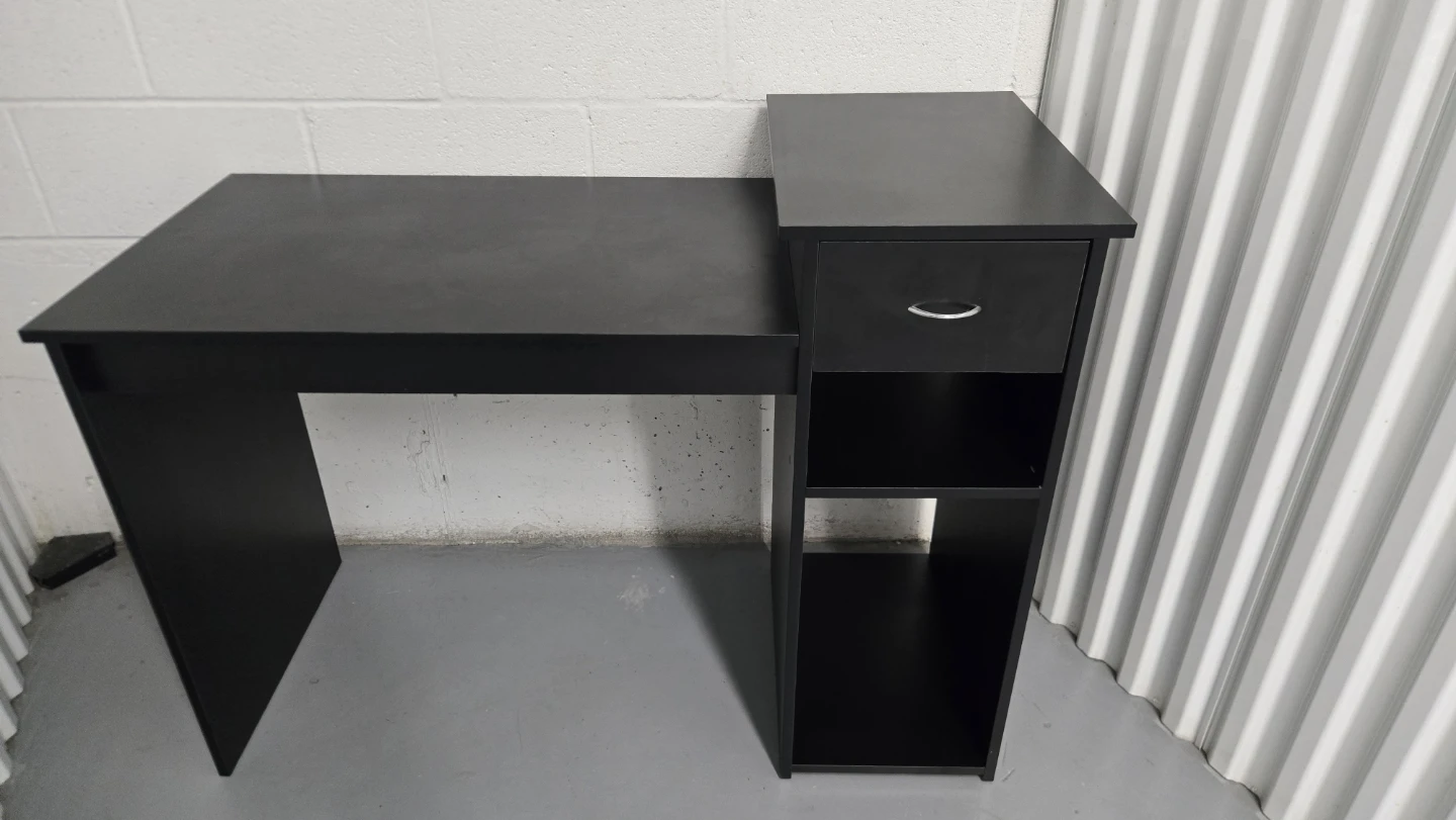 Black style design Desk with Drawer and Shelves - photo 3