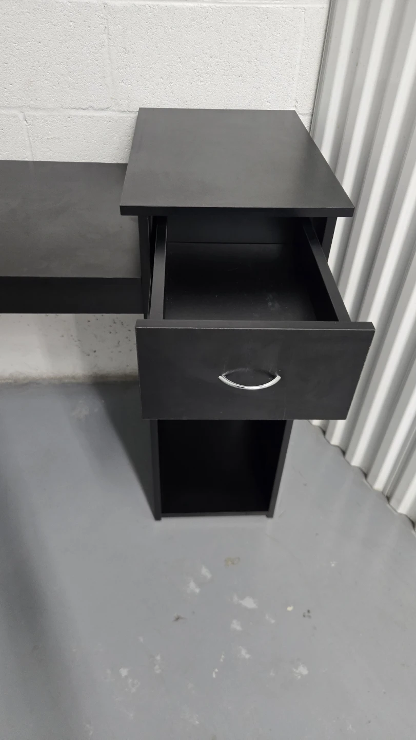Black style design Desk with Drawer and Shelves - photo 4