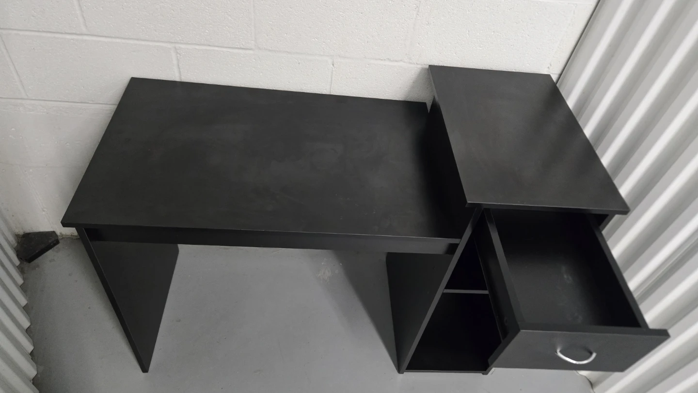 Black style design Desk with Drawer and Shelves - photo 5