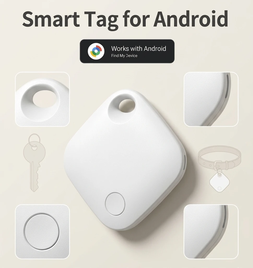 White Smart Tag Tracker for Android