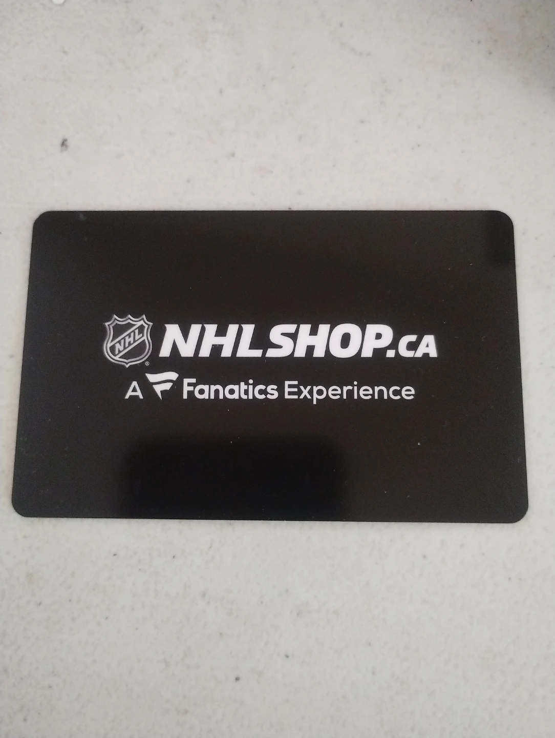 NHL physical gift card