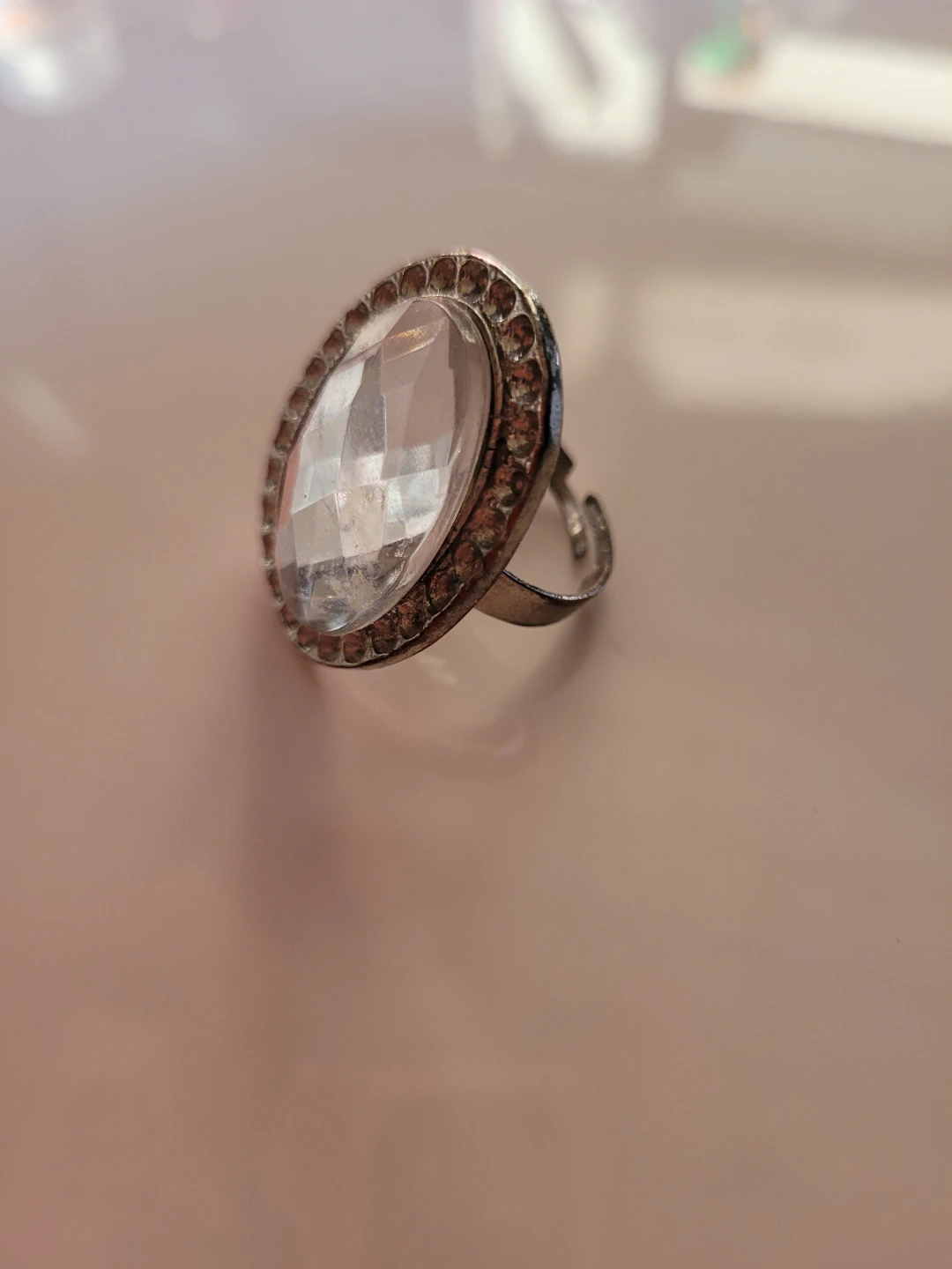 Oval Clear Gem Ring