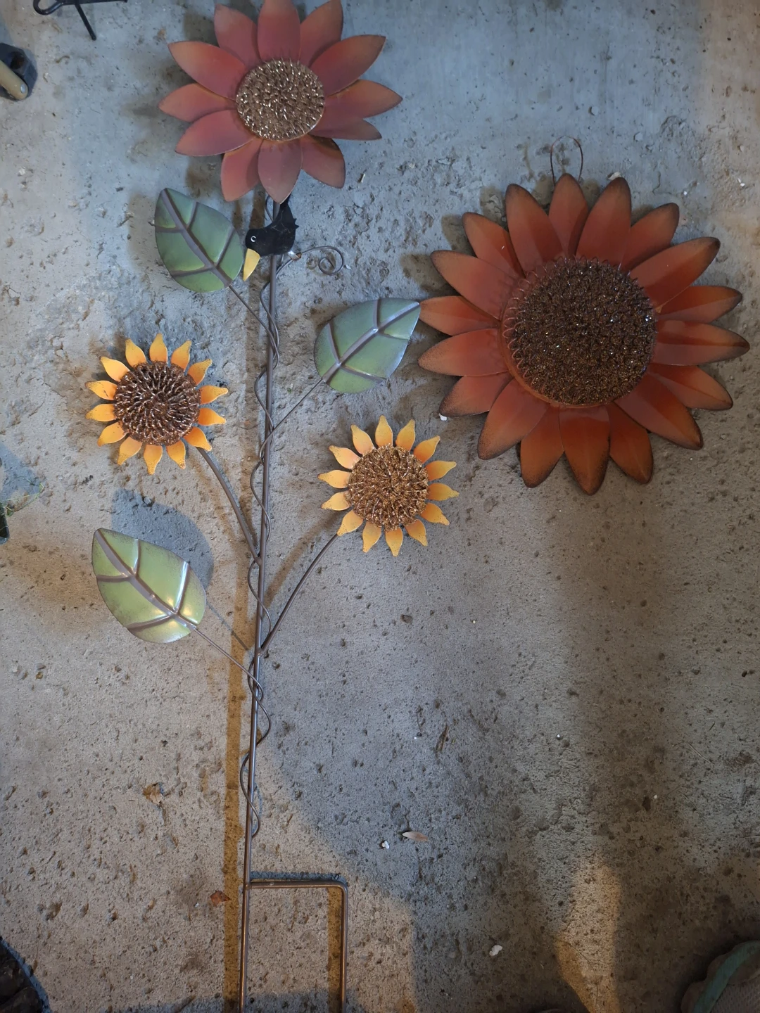 Metal Sunflower Garden Stake