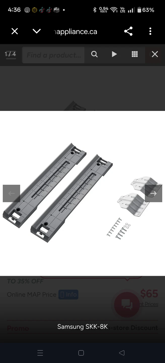 Samsung SKK-8K Dishwasher Installation Brackets only no hardware - photo 2