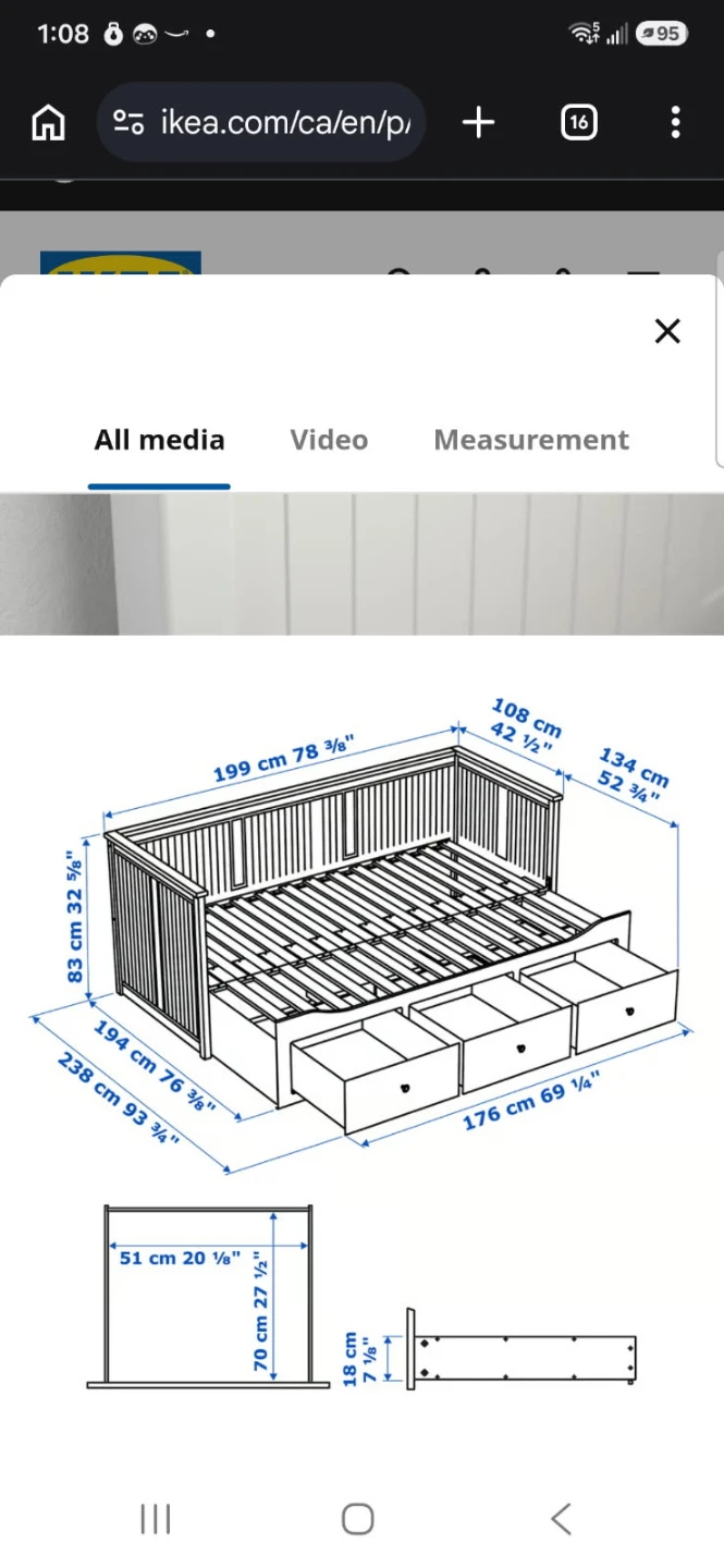 Ikea Hemnes daybed - twin to king