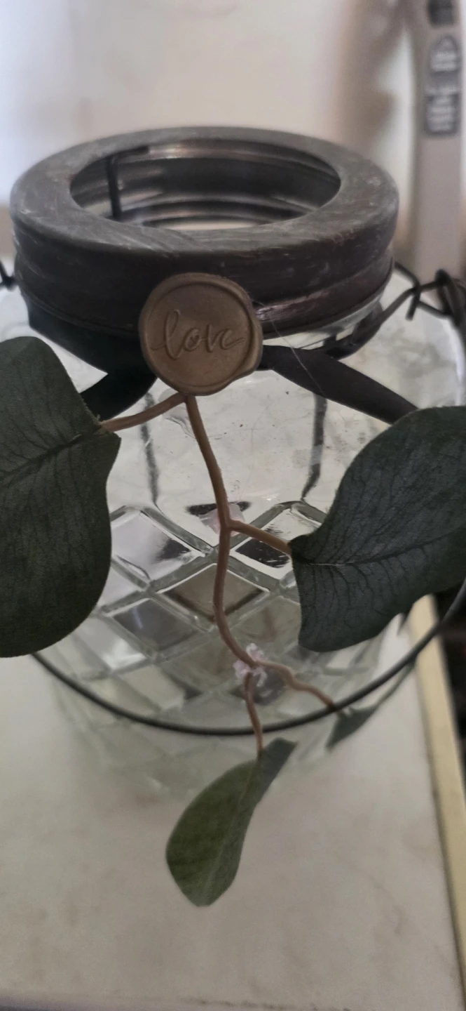 18 Decorative Glass Jar with Faux Eucalyptus - photo 3