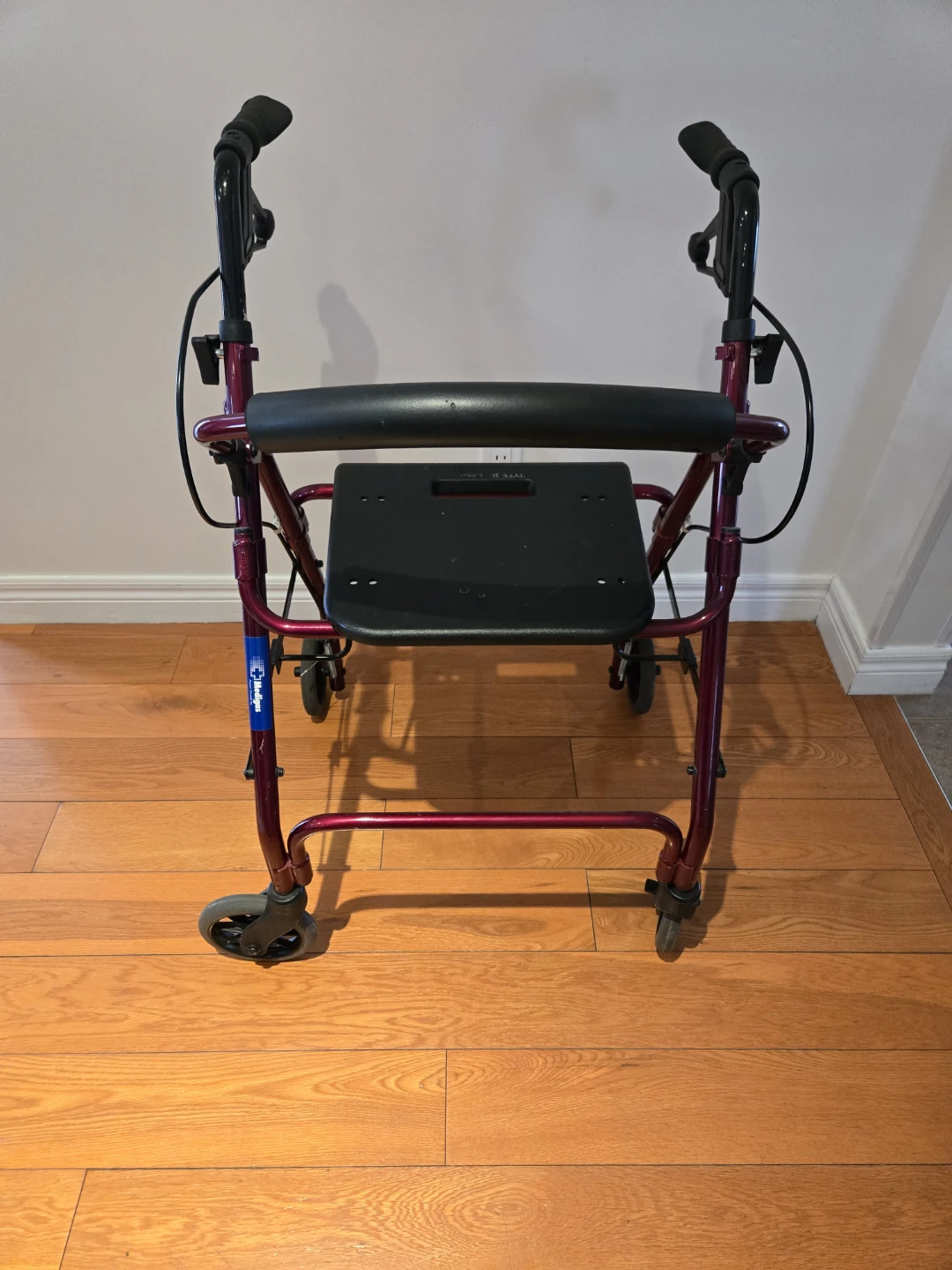 Red Rolling Walker with Seat