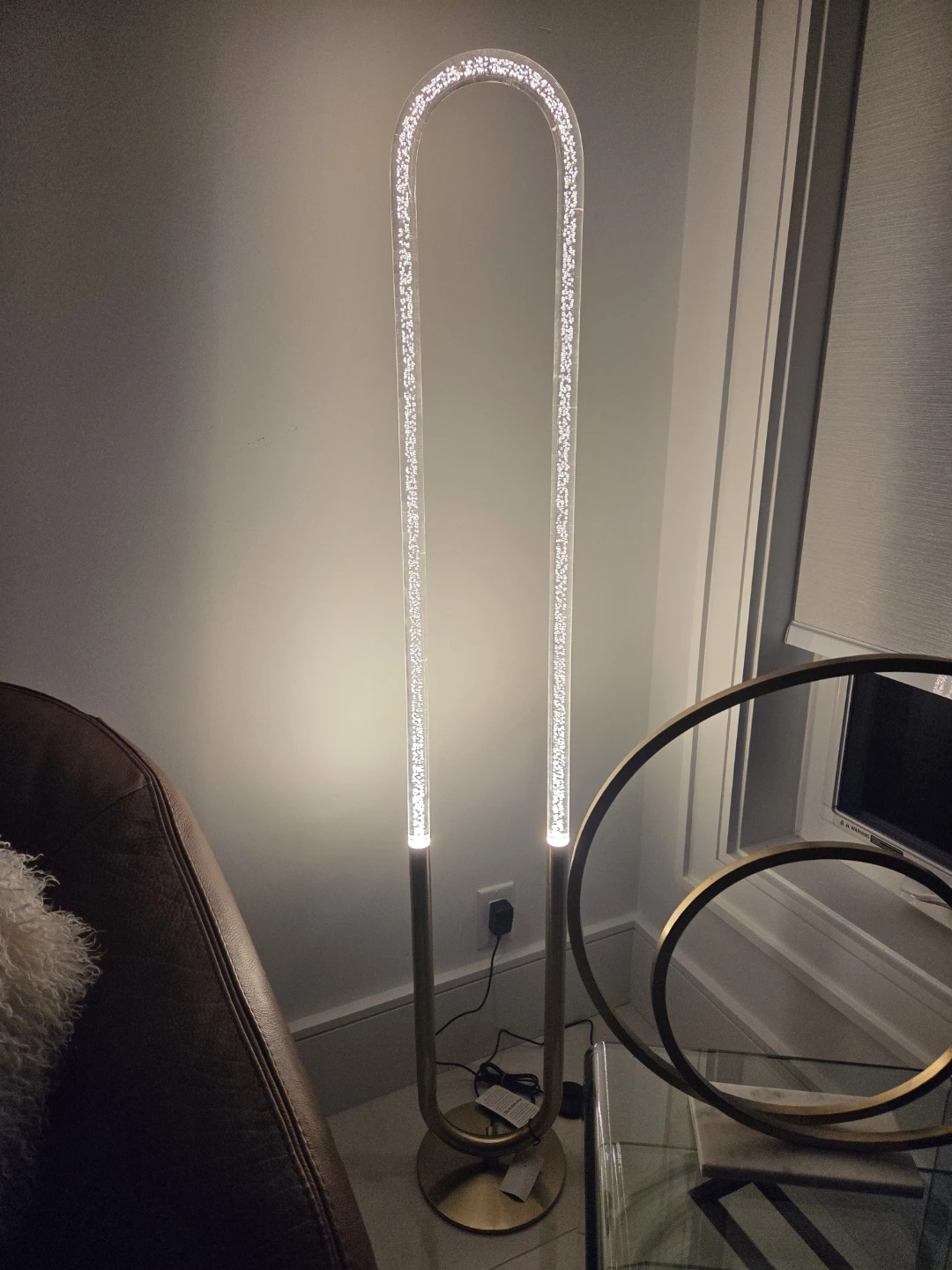 Modern U-Shaped Floor Lamp with Bubble Accents