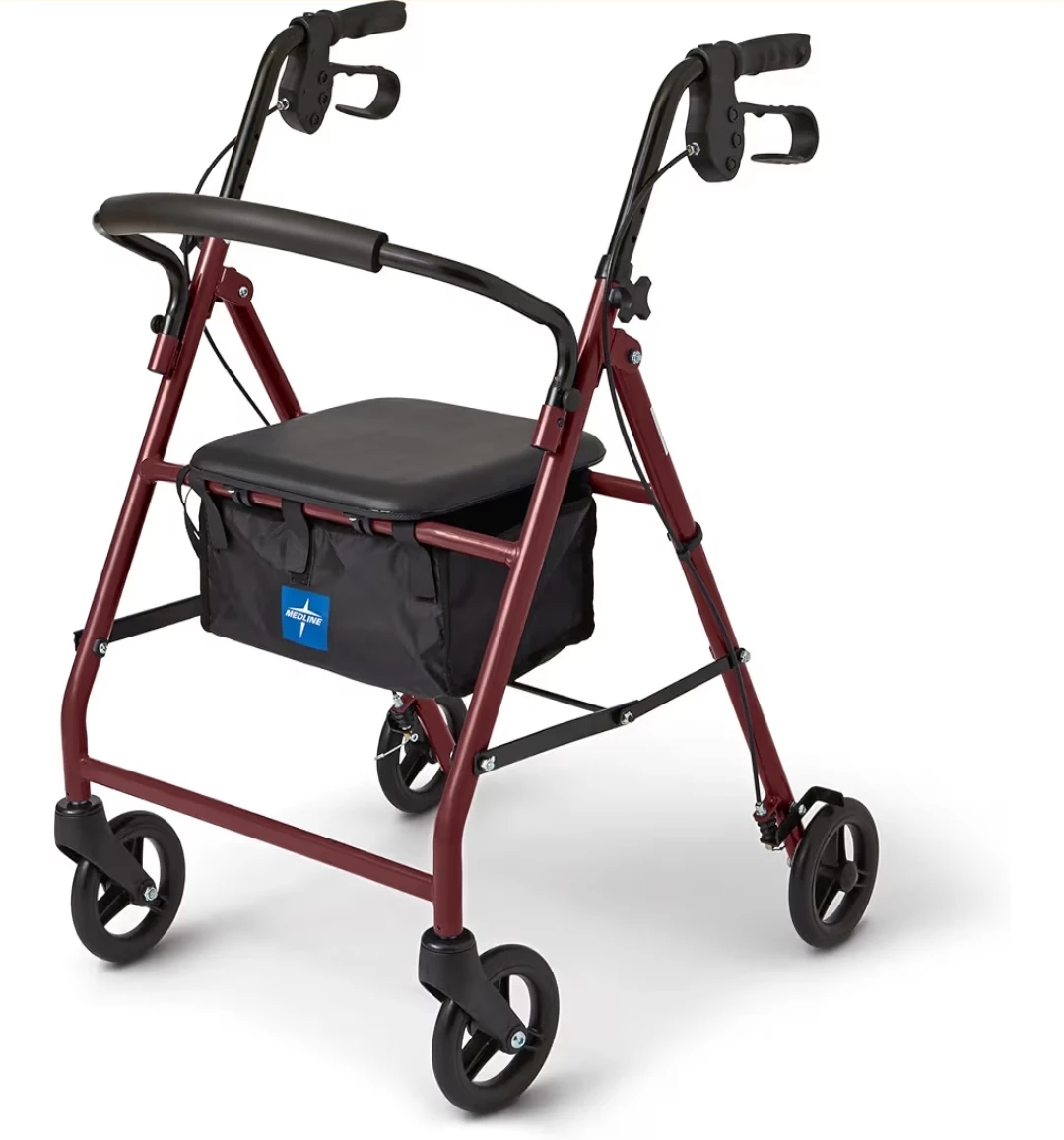 Medline Rollator Walker with Seat and Bag