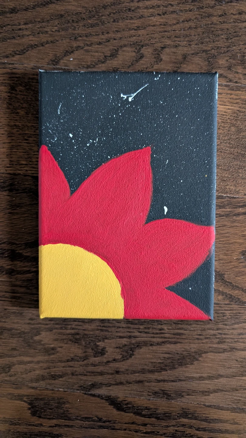 Canvas Painting of Flower - photo 2