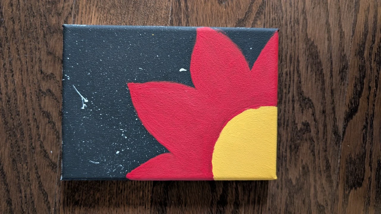 Canvas Painting of Flower - photo 3