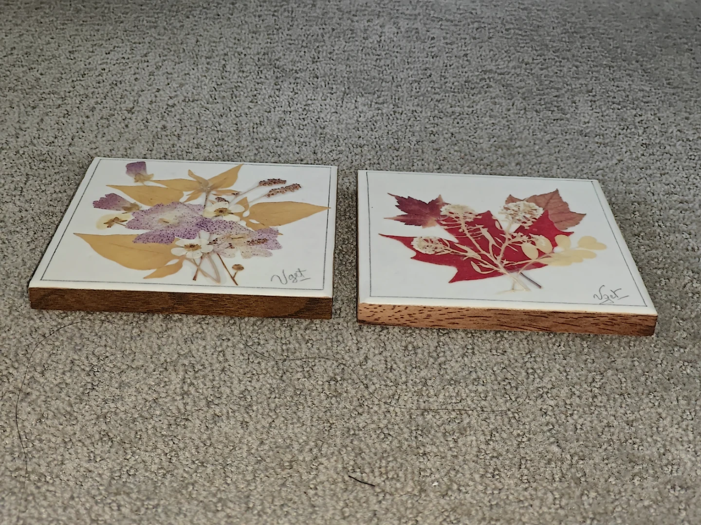 2 Canadian Hand Pressed Preserved Flower Wall Art VGET Originals - photo 2