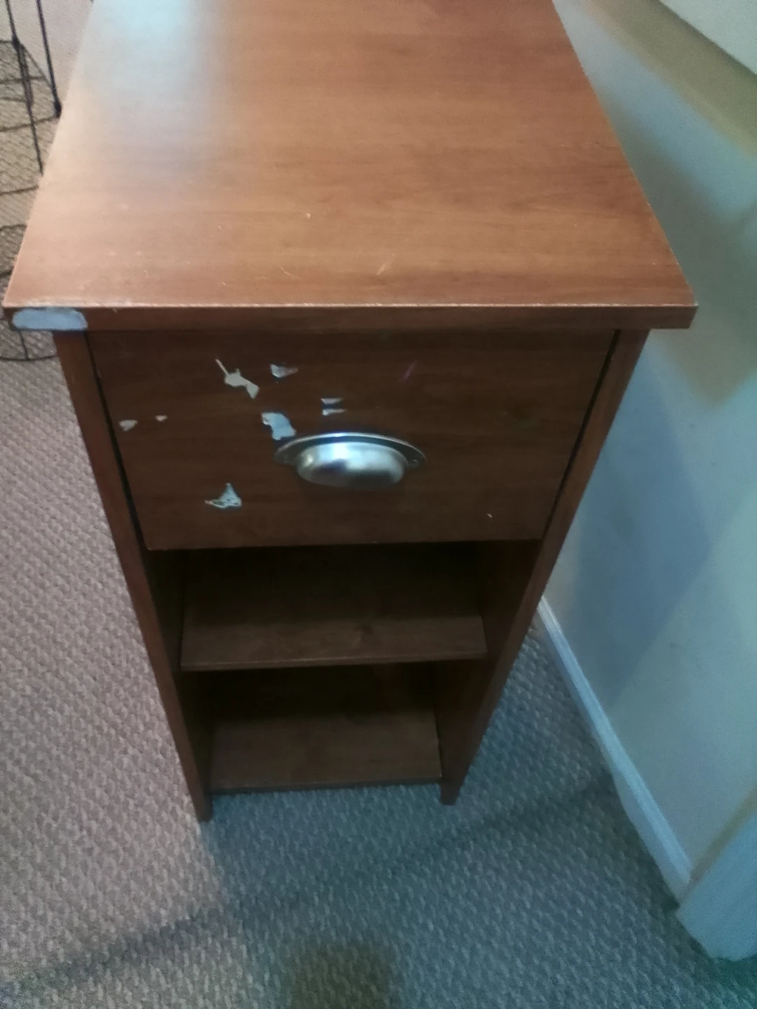 Wooden End Table or Nightstand with Drawer