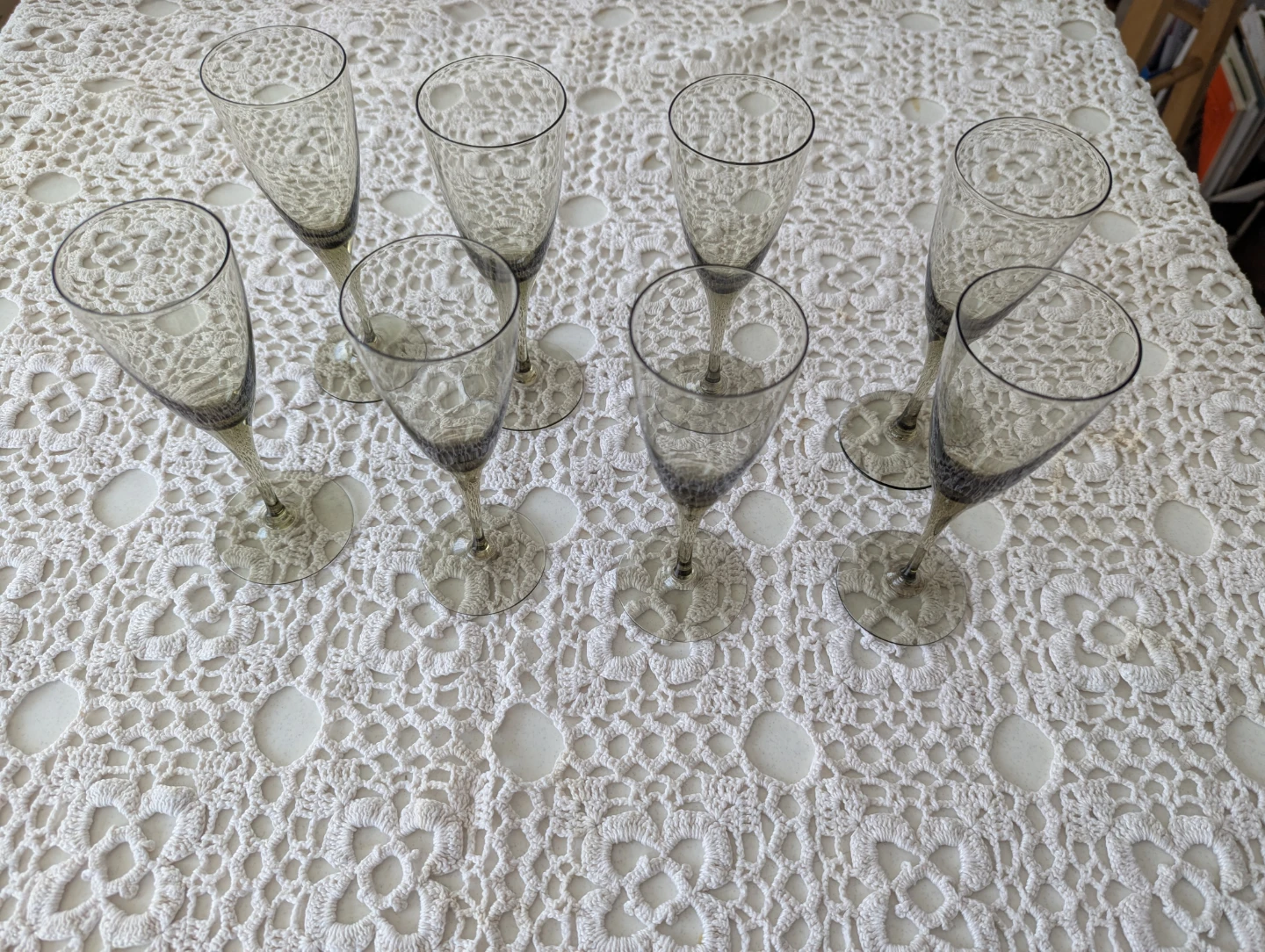 8 Smokey Cordial glasses