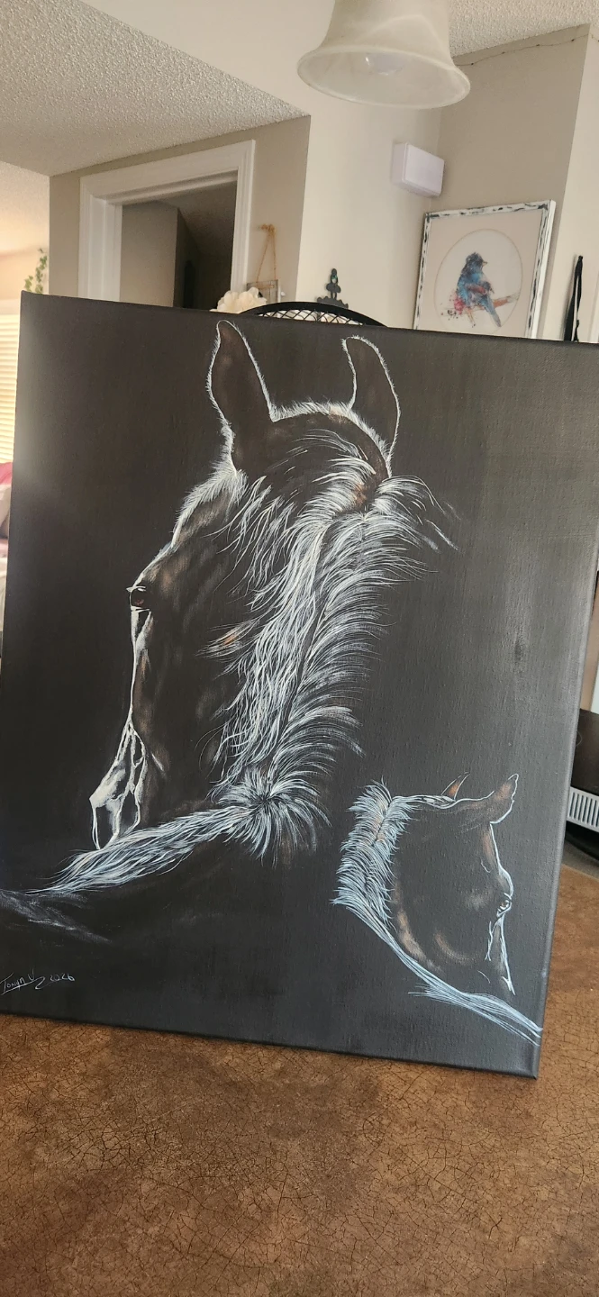 Where light fades,  Hand painted horse - photo 4