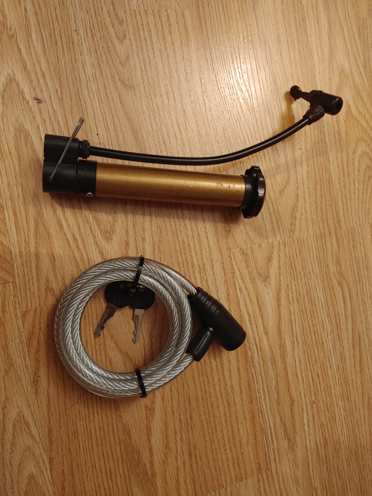 Bike Lock and Portable Pump $10 each