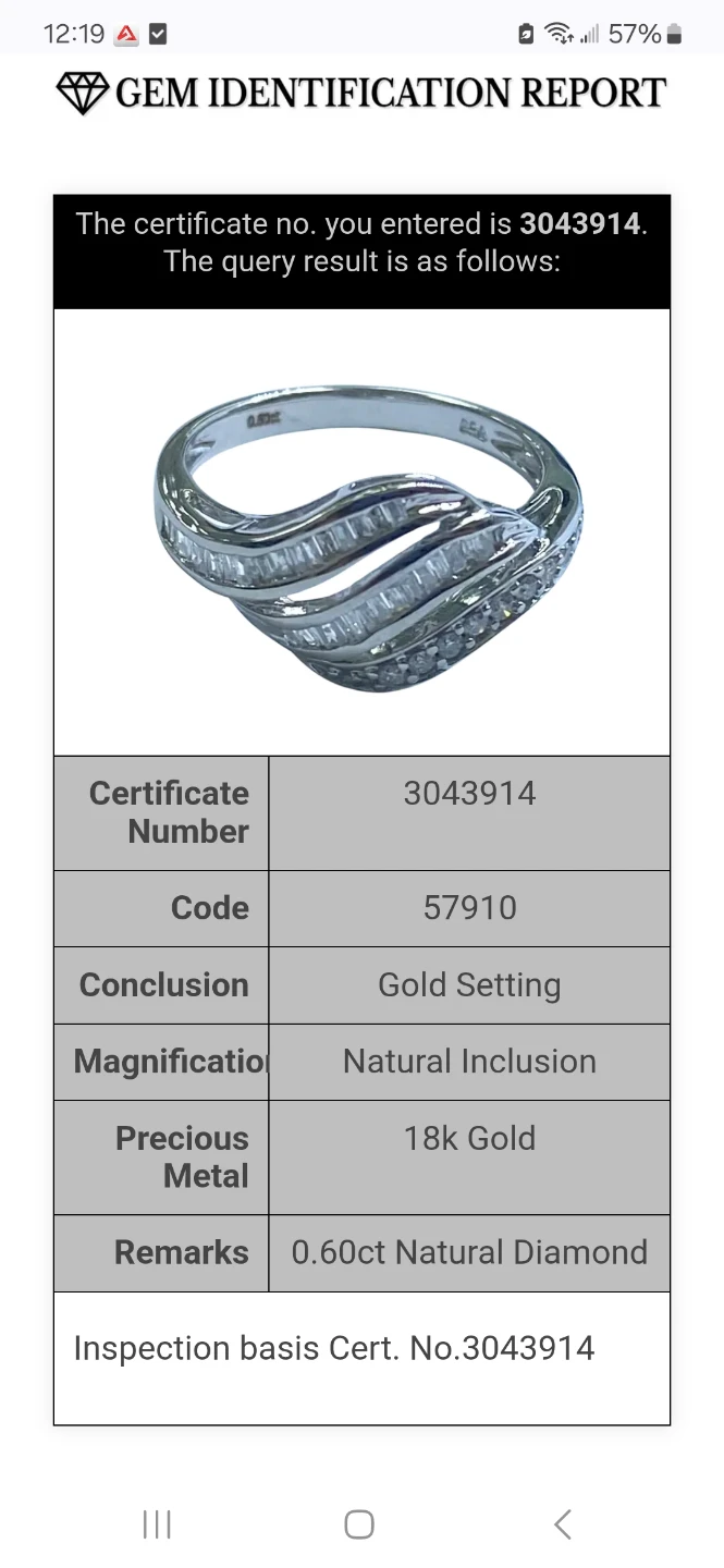 18k Gold 0.60ct Natural Diamond Ring - photo 2