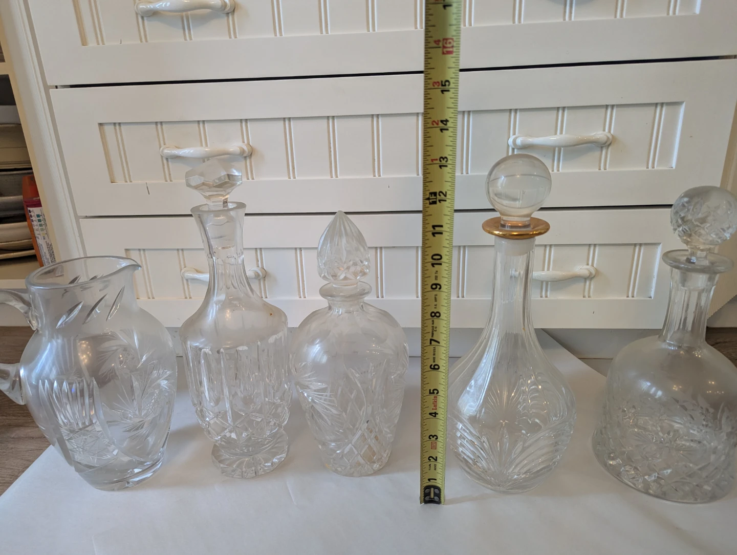 Set of 5 Clear Glass Decanters and Pitcher - photo 2