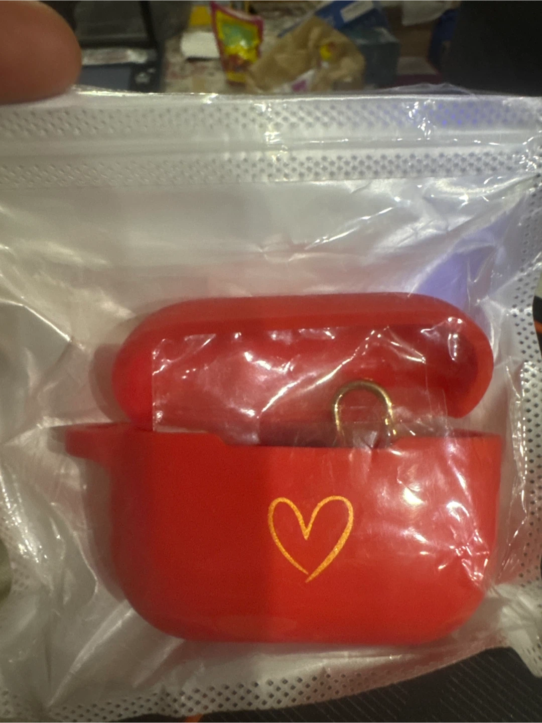 Red AirPod Pro Case with Heart Charm
