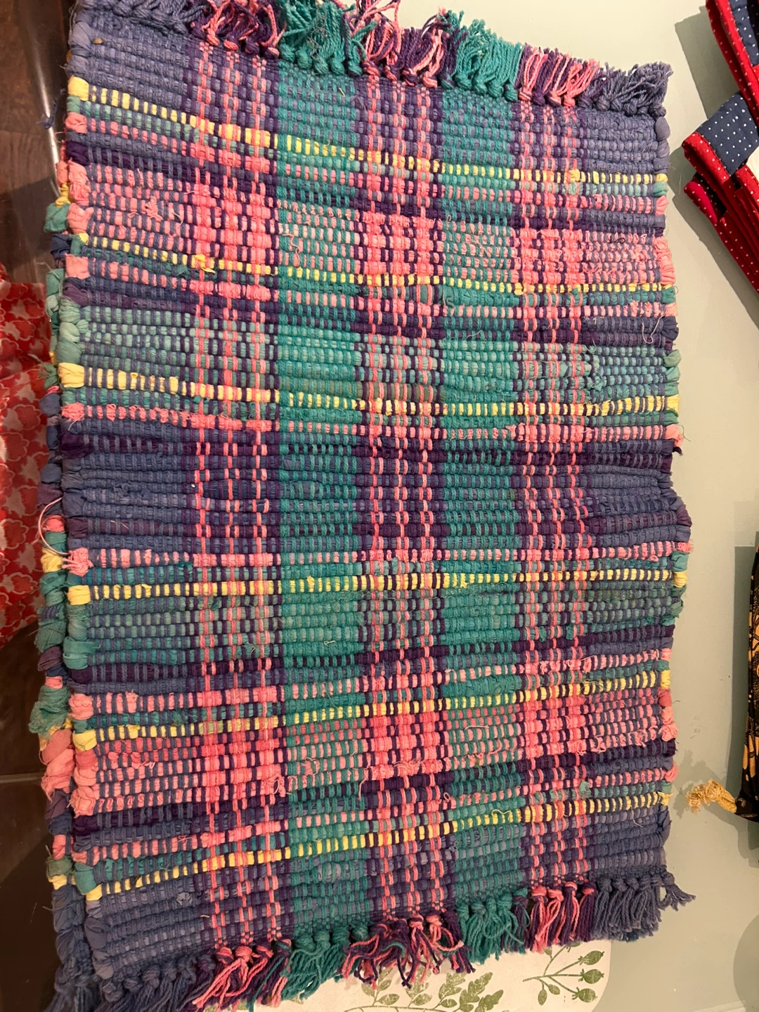 Handwoven Plaid Placemat*2
