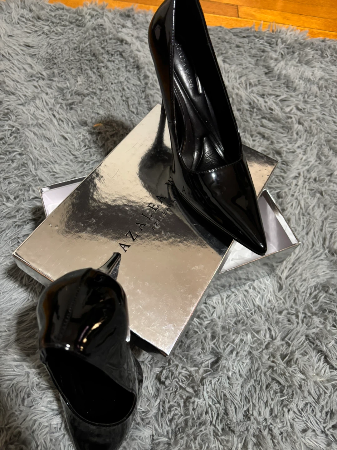 Azalea Wang Black Patent Stiletto Heels Size 10