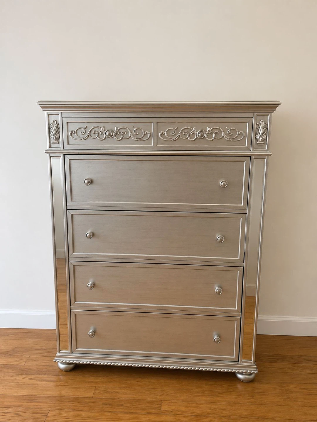 Silver Bedroom Furniture Set - Dresser, Nightstand, Chest - photo 2