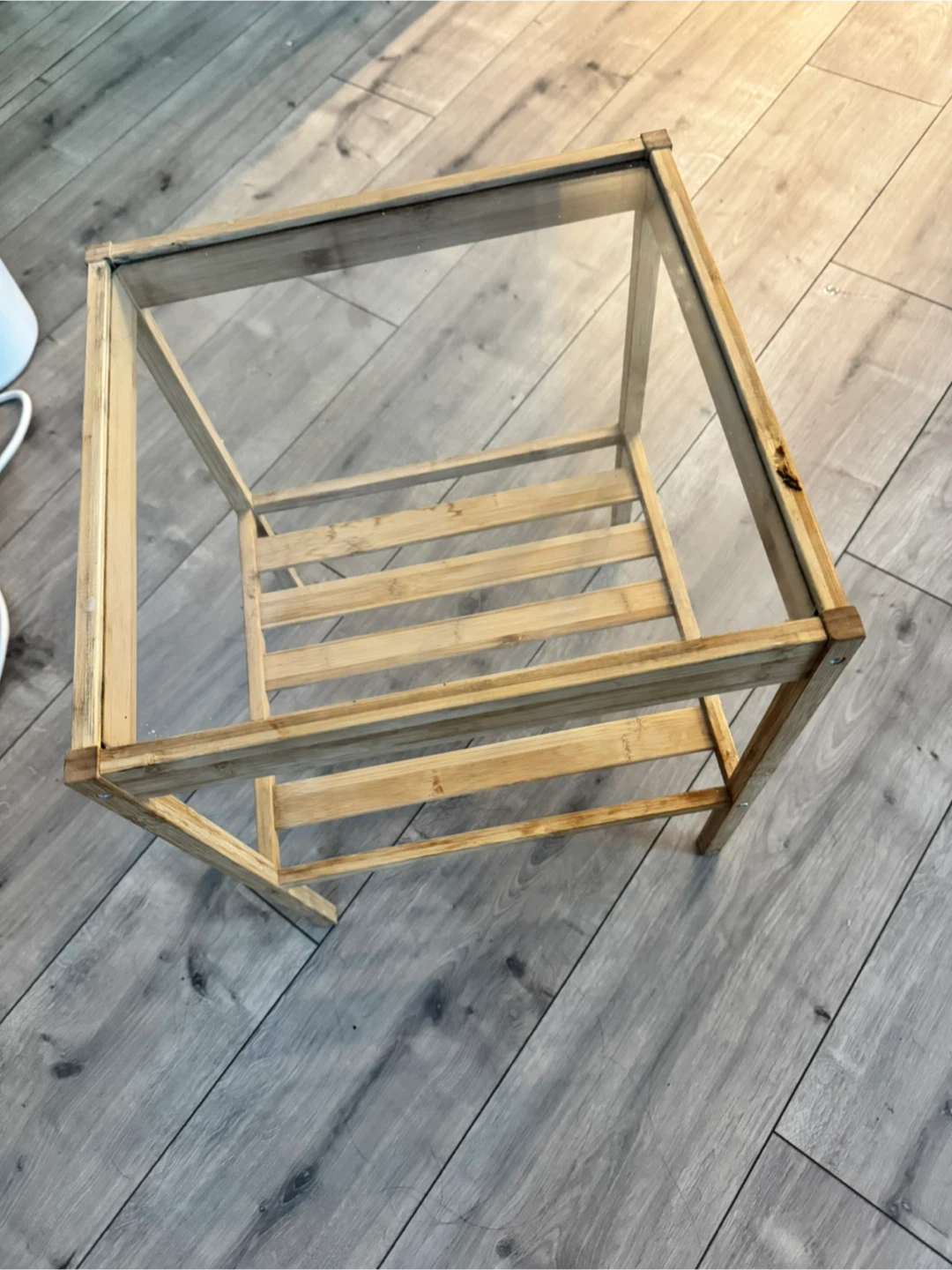 Bamboo and Glass Side Table - photo 2
