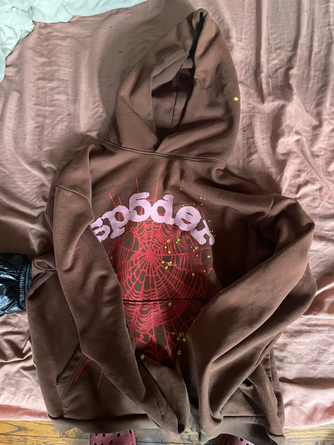 Brown Sp5der Hoodie Men