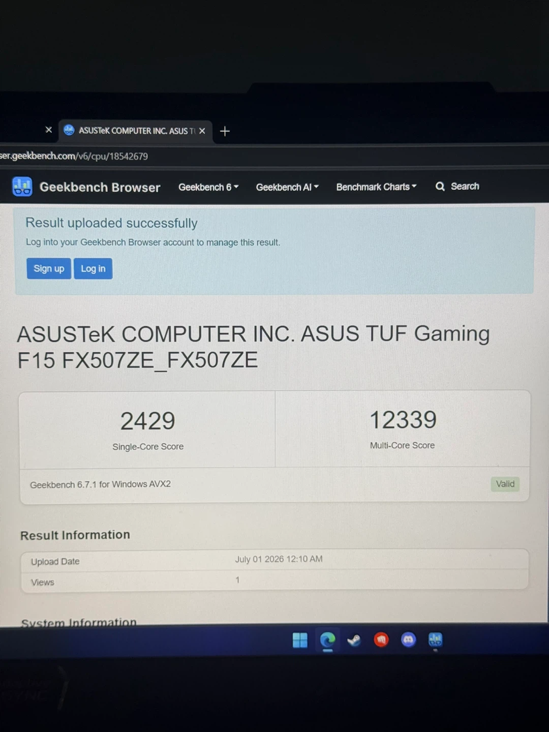 ASUS TUF Gaming F15 FX507ZE laptop RTX 3050ti i7 16GB DDR5 - photo 3