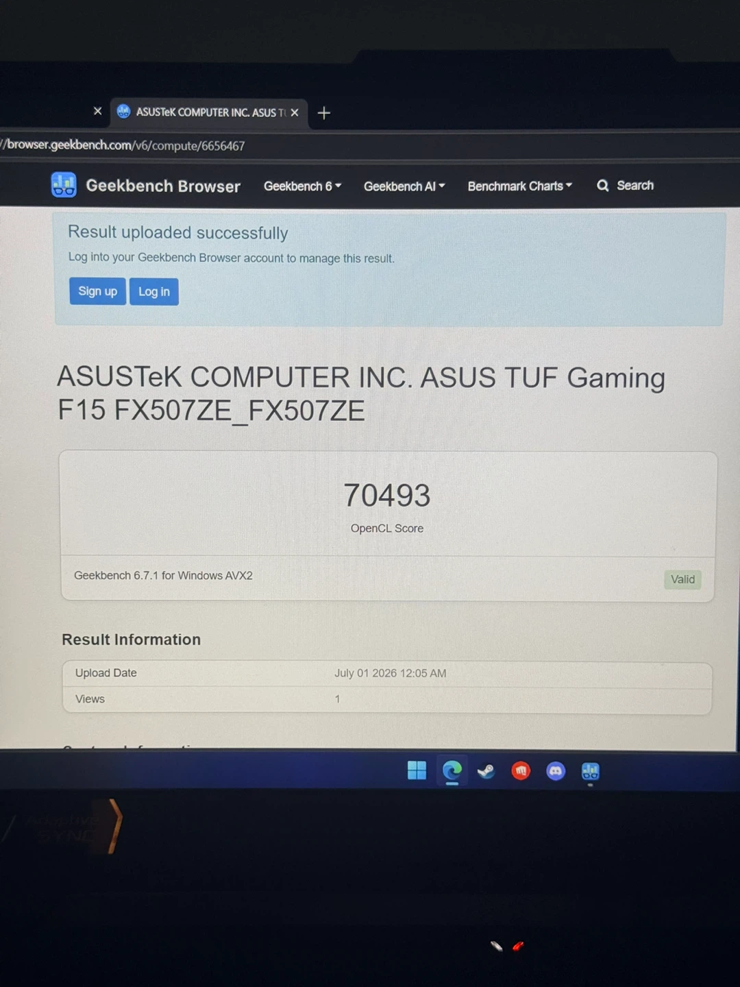 ASUS TUF Gaming F15 FX507ZE laptop RTX 3050ti i7 16GB DDR5 - photo 4