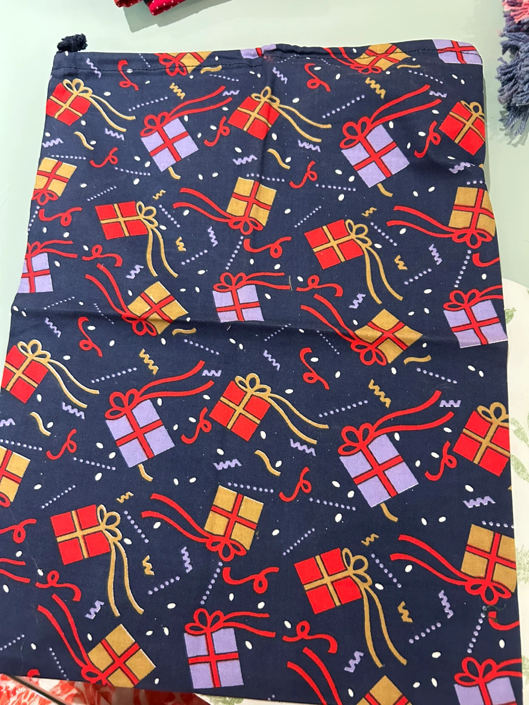 Gift Bag with Presents and Ribbons