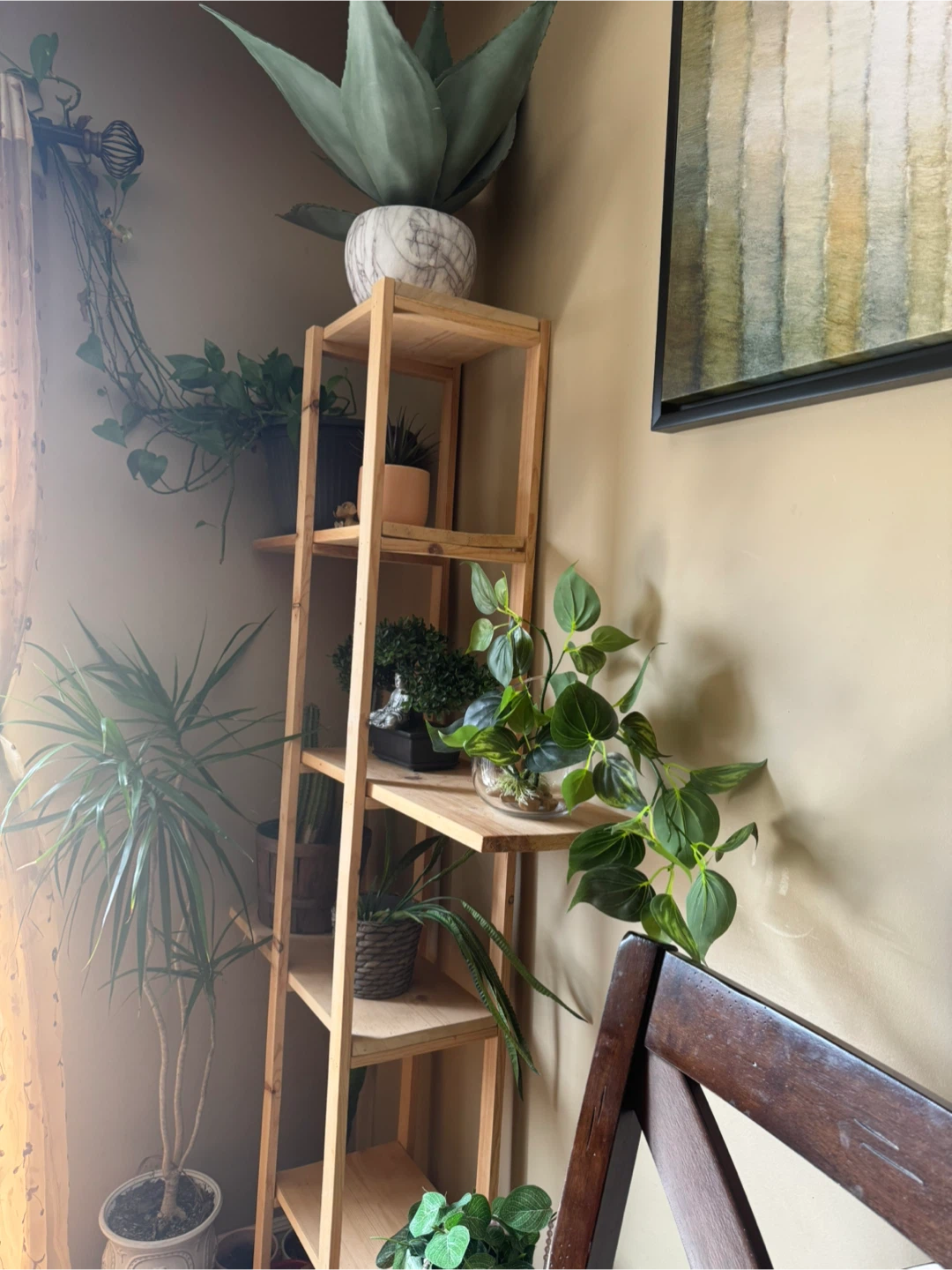 Wooden Tiered Plant Shelf - photo 2