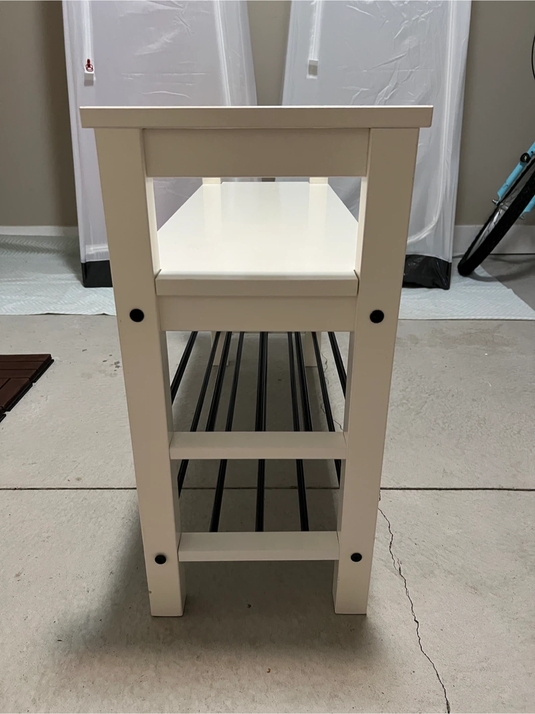 Ikea White Shoe Bench with Two Tiers - photo 3