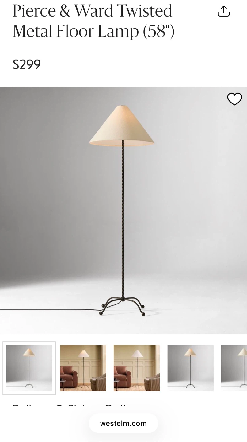 West Elm Twisted Metal Floor Lamp - photo 5