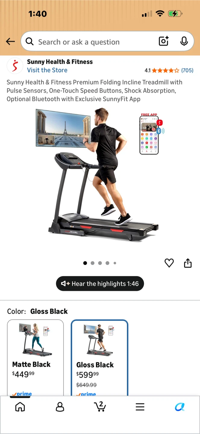 Sunny Health & Fitness Folding Treadmill - photo 4