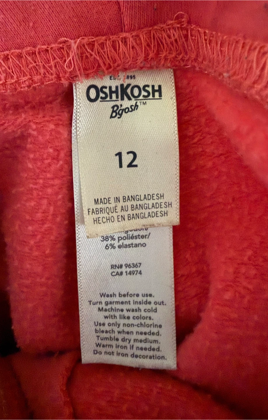 OshKosh B'gosh Pink Leggings Kids size 12 - photo 3